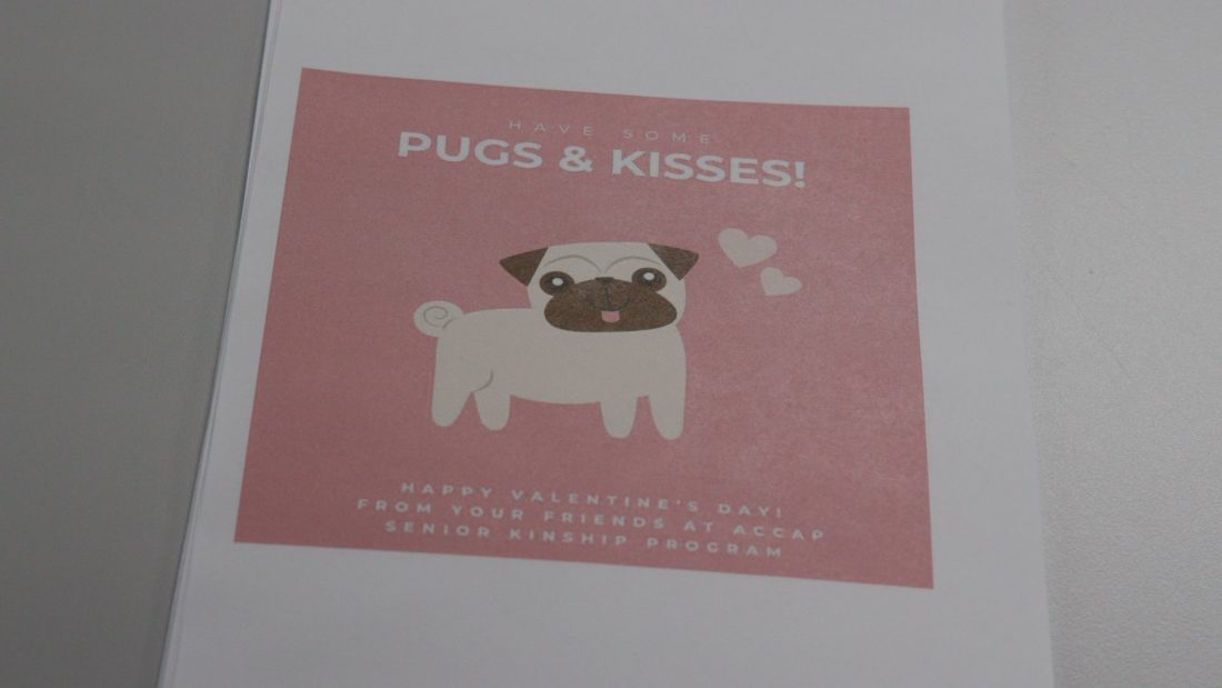 A Valentine's Day card featuring a dog.