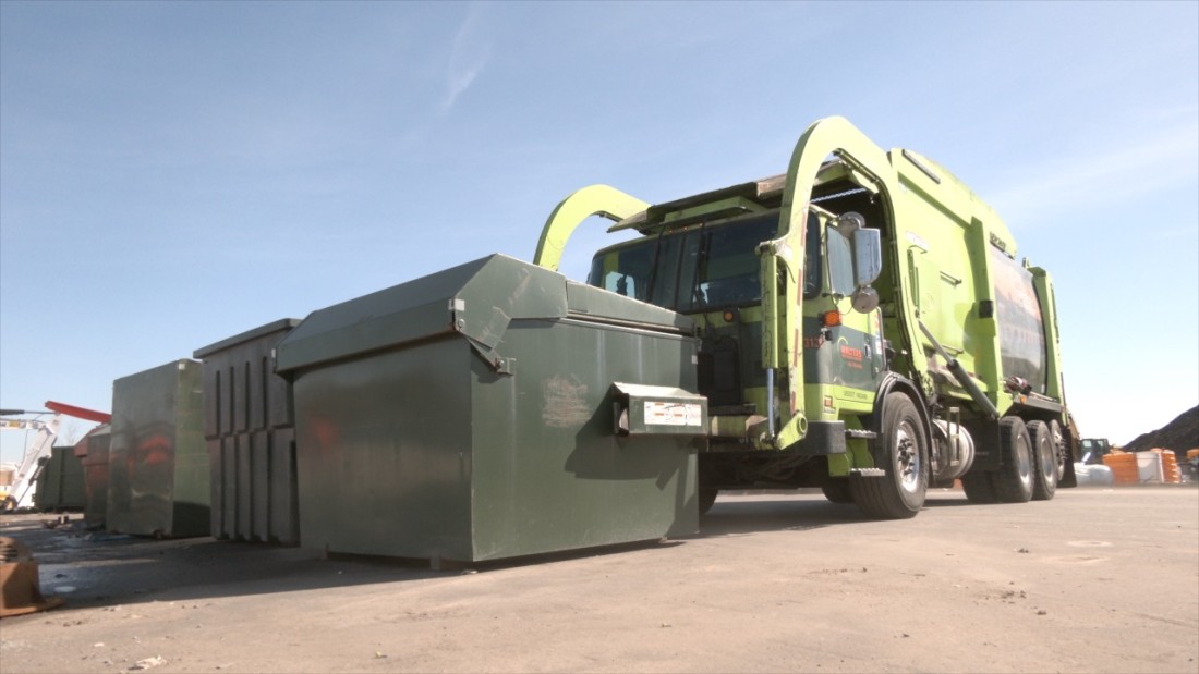 A Walter's Recycling truck driven by this year's driver of the year.